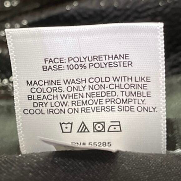 NEW Express Black Faux Leather Modern Straight Super High Rise Trousers Pants 0 - Picture 7 of 7